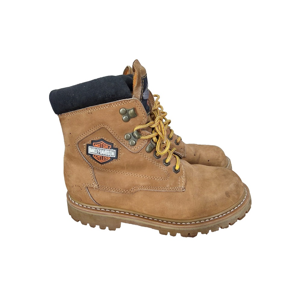 Harley Davidson Work Boots Womens 8.5 Brown Lace Up Motorcycle Workwear 28401